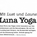 Mit Lust und Laune Luna Yoga, Artikel in der Comia Nov. 2016