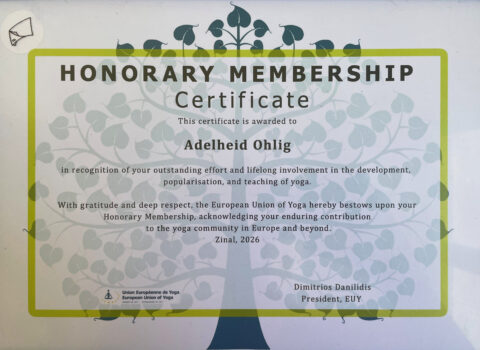 honorary membership of EUY certificate